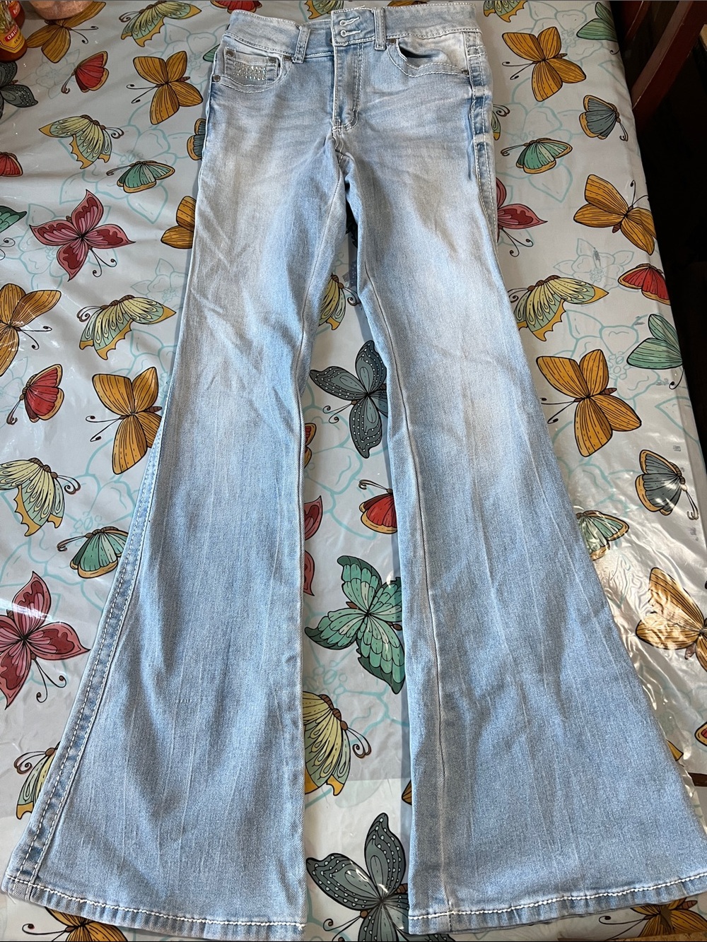 Classic Light Wash Women's Flare Jeans - Wide Leg